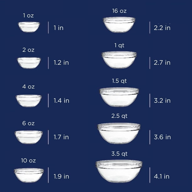 10-Piece Set of Mainstays Glass Mixing Bowls