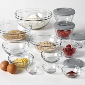 17-Piece Anchor Hocking Glass Mixing and Prep Bowl Set with Lids