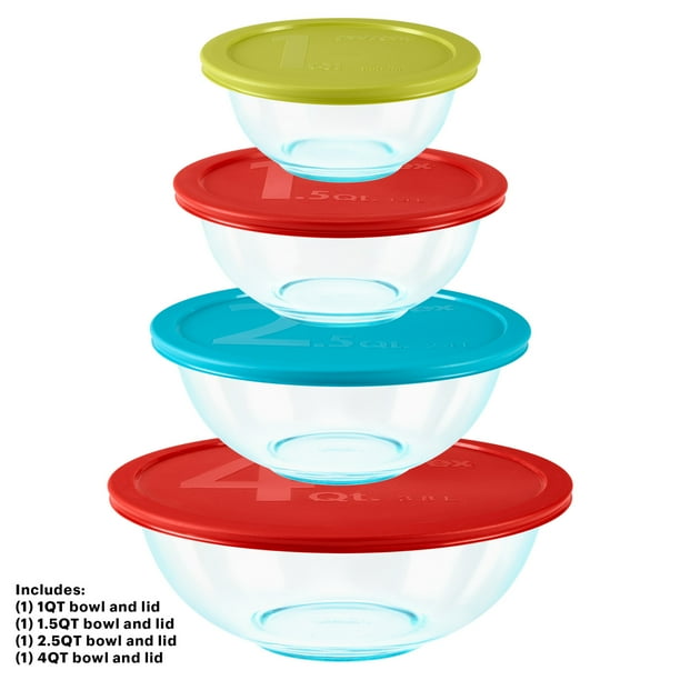 8-Piece Glass Mixing Bowl Set by Pyrex